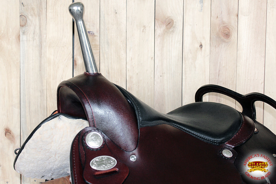 HILASON Custom Designed Rare Western Trick Riding Saddle Mahogany | Horse Racing Leather Saddles for Horses