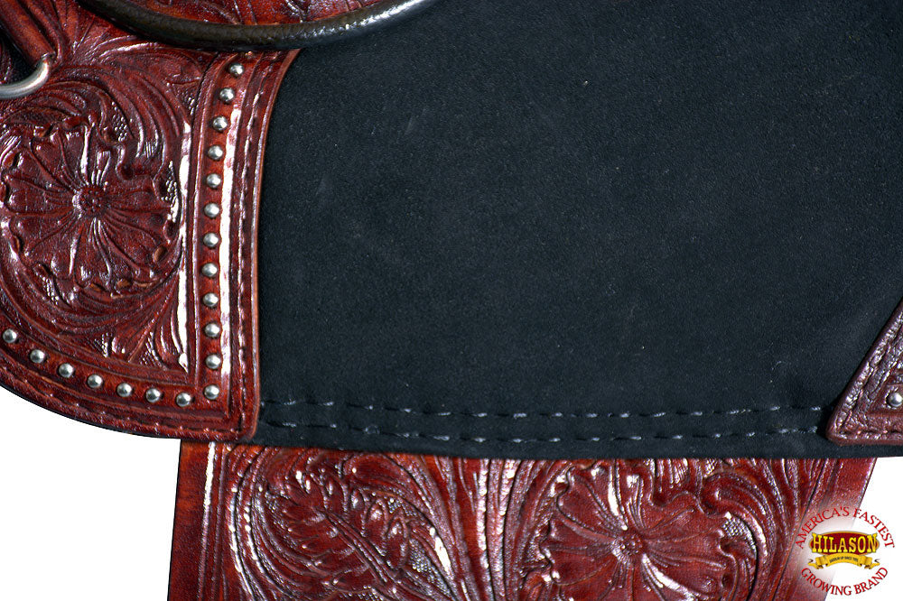 HILASON Western Horse Treeless Trail Barrel Saddle American Leather | for Horses