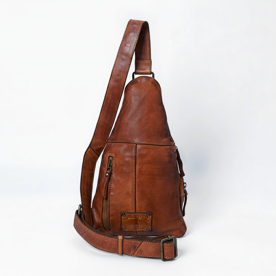 Spaghetti Western Swc191Cg Sling Vintage Handmade Drum Dyed Genuine European Cowhide Leather Women Bag Western Handbag Purse