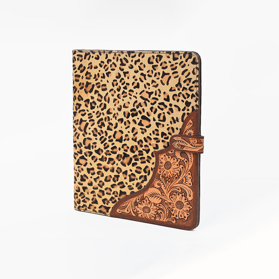 American Darling Hair-on Cowhide and Floral Tooled Leather Western Portfolio - Uhorse