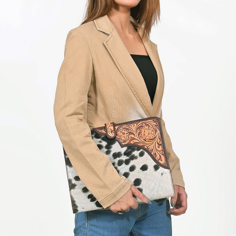 American Darling Portfolio Bag Hand Tooled Crocodile Embossed Genuine Leather Western Women | Student for Sketches
