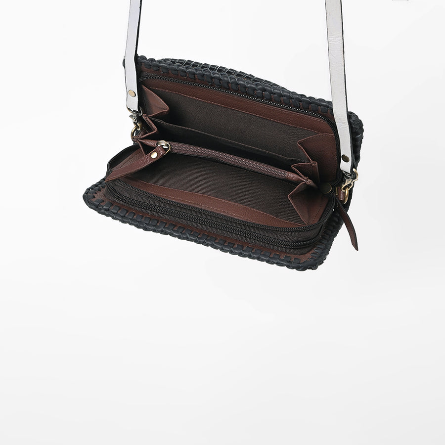 American Darling Western Hand-Tooled Leather Clutch Bag with Floral Carving and Premium Genuine Leather