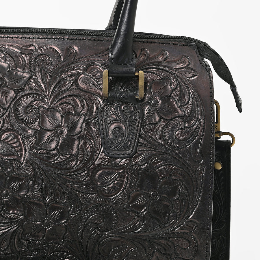 American Darling Western Travel Duffel Bag Handcrafted from Hand-Tooled Genuine Leather | Floral Carved & Vegetable Tanned Leather