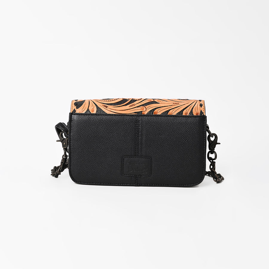 American Darling Small Cross body Bag, Quilted Floral Carved Genuine Leather Western Purse, YKK Zipper