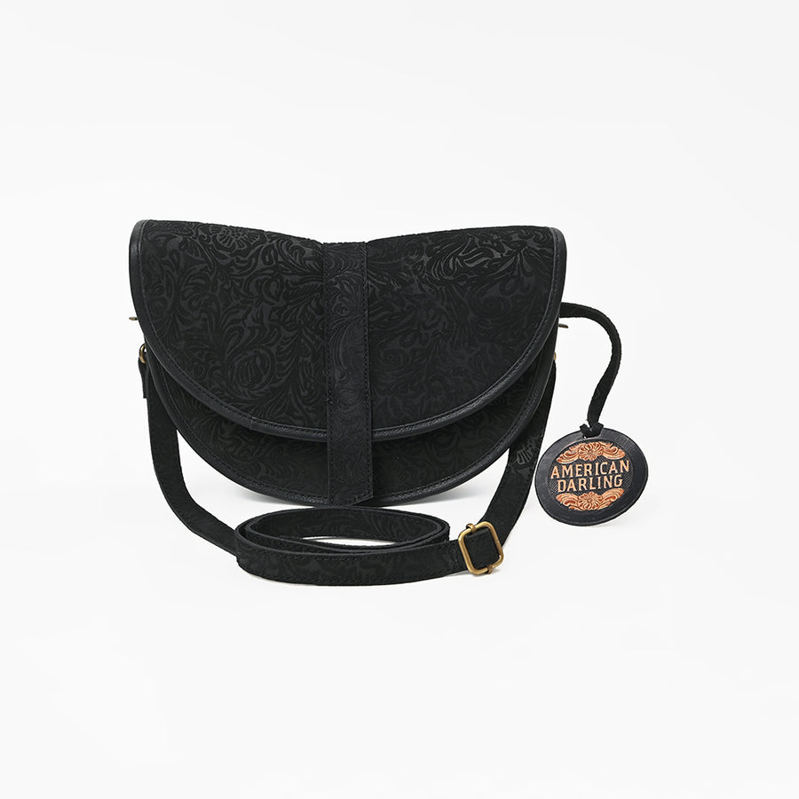 American Darling Women's Genuine Leather Saddle Crossbody Shoulder Bag