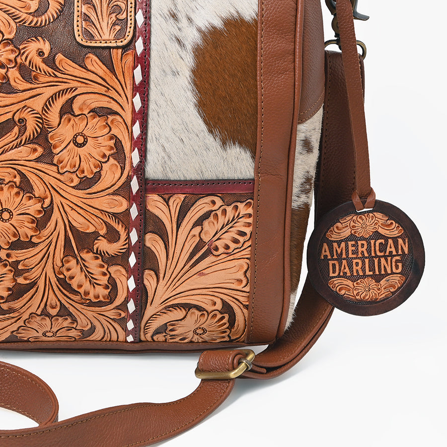American Darling Women's Western Tooled Leather Speedy Handbag