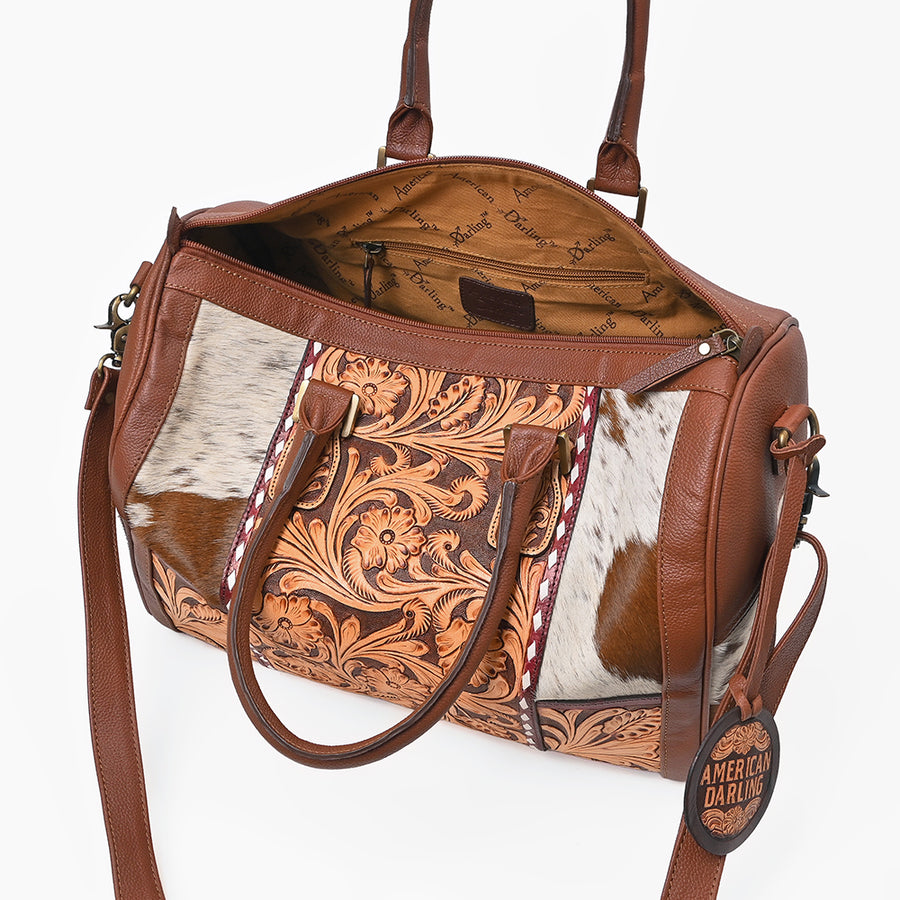 American Darling Women's Western Tooled Leather Speedy Handbag