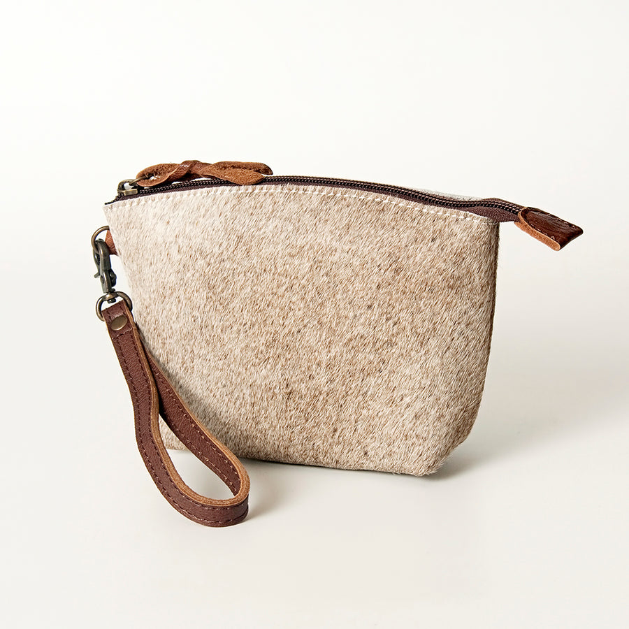 American Darling Coin Purse Bag Handcrafted from Hair-On Cowhide & Genuine Leather with Wristlet and YKK Zipper