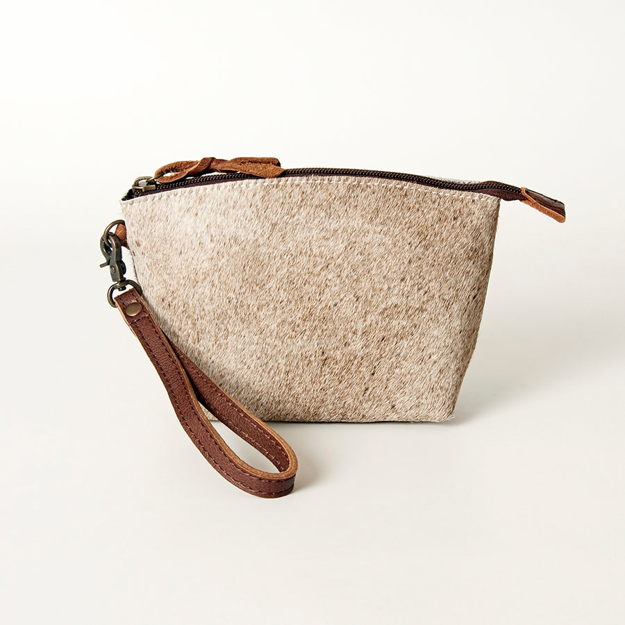 American Darling Coin Purse Bag Handcrafted from Hair-On Cowhide & Genuine Leather with Wristlet and YKK Zipper