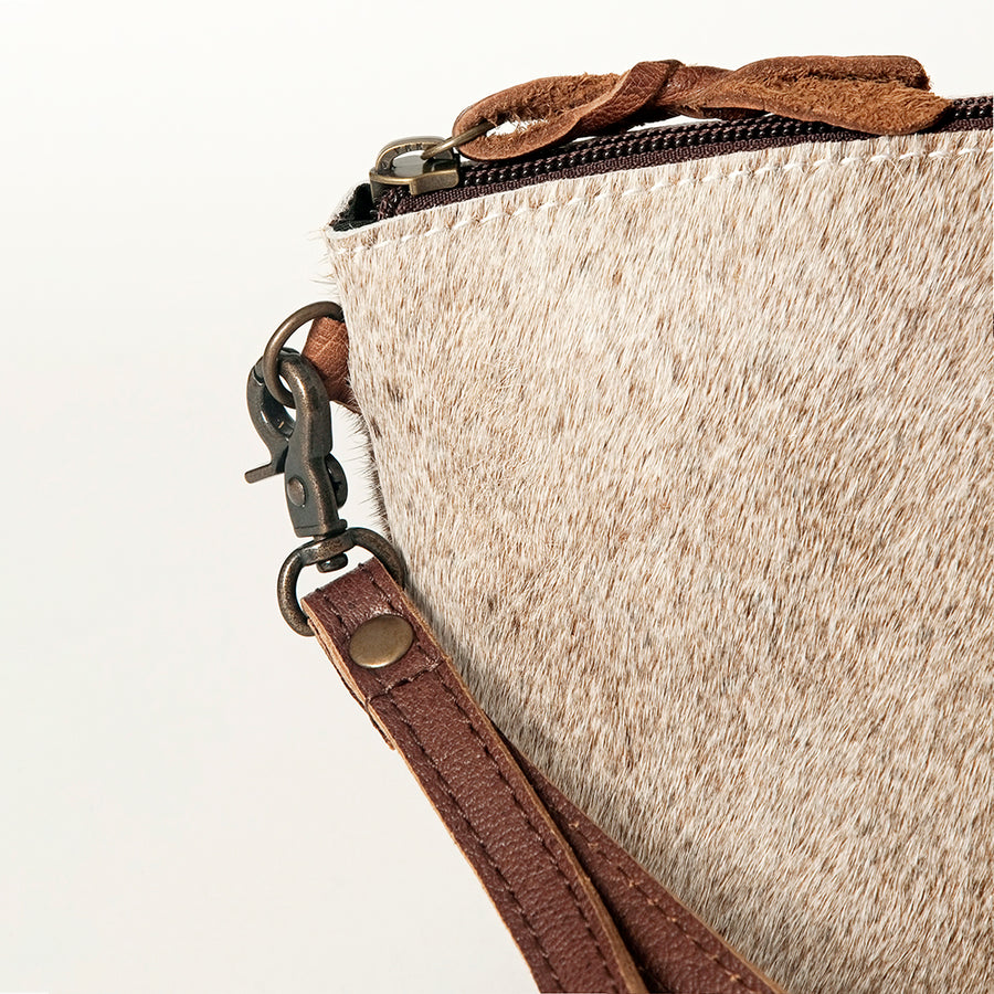 American Darling Coin Purse Bag Handcrafted from Hair-On Cowhide & Genuine Leather with Wristlet and YKK Zipper