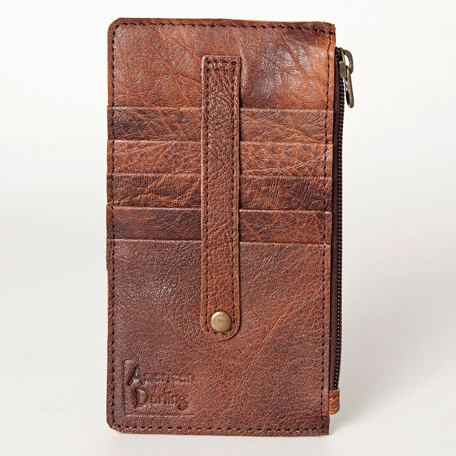 American Darling Card-Holder, Genuine Full Grain Vegetable Tanned Leather, Slim Western Travel Wallet,