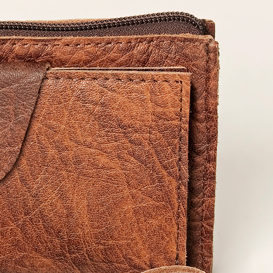 American Darling Wristlet bag, Genuine Full Grain Vegetable Tanned Leather, Slim Western Travel Clutch