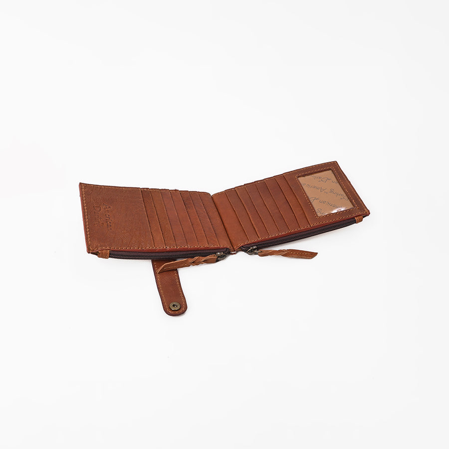 American Darling Card-Holder, Genuine Hair-On Cowhide & Full Grain Leather, Slim Western Travel Wallet