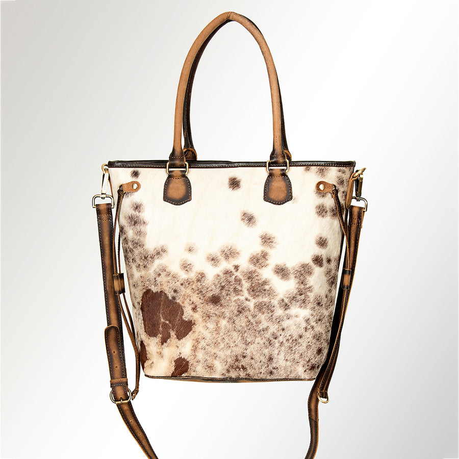 American Darling Luxury Genuine Cowhide Leather Tote Bag for Women, Cow Print Hair-on-Hide Shoulder Bag