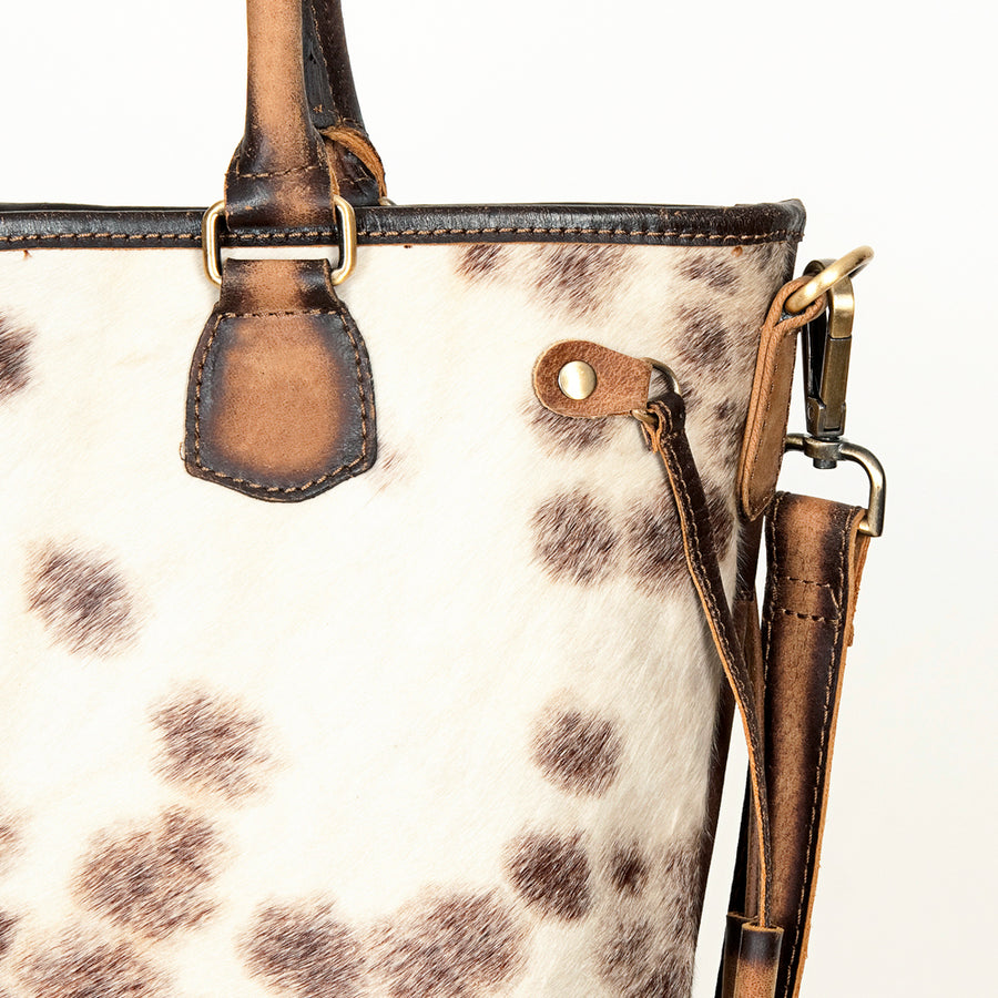 American Darling Luxury Genuine Cowhide Leather Tote Bag for Women, Cow Print Hair-on-Hide Shoulder Bag