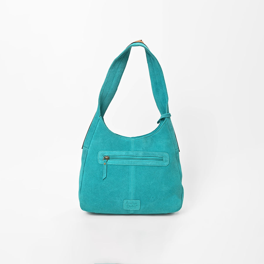 American Darling Luxury Hand-Tooled Leather Hobo Purse for Women, Cowhide Hair-on Shoulder Bag
