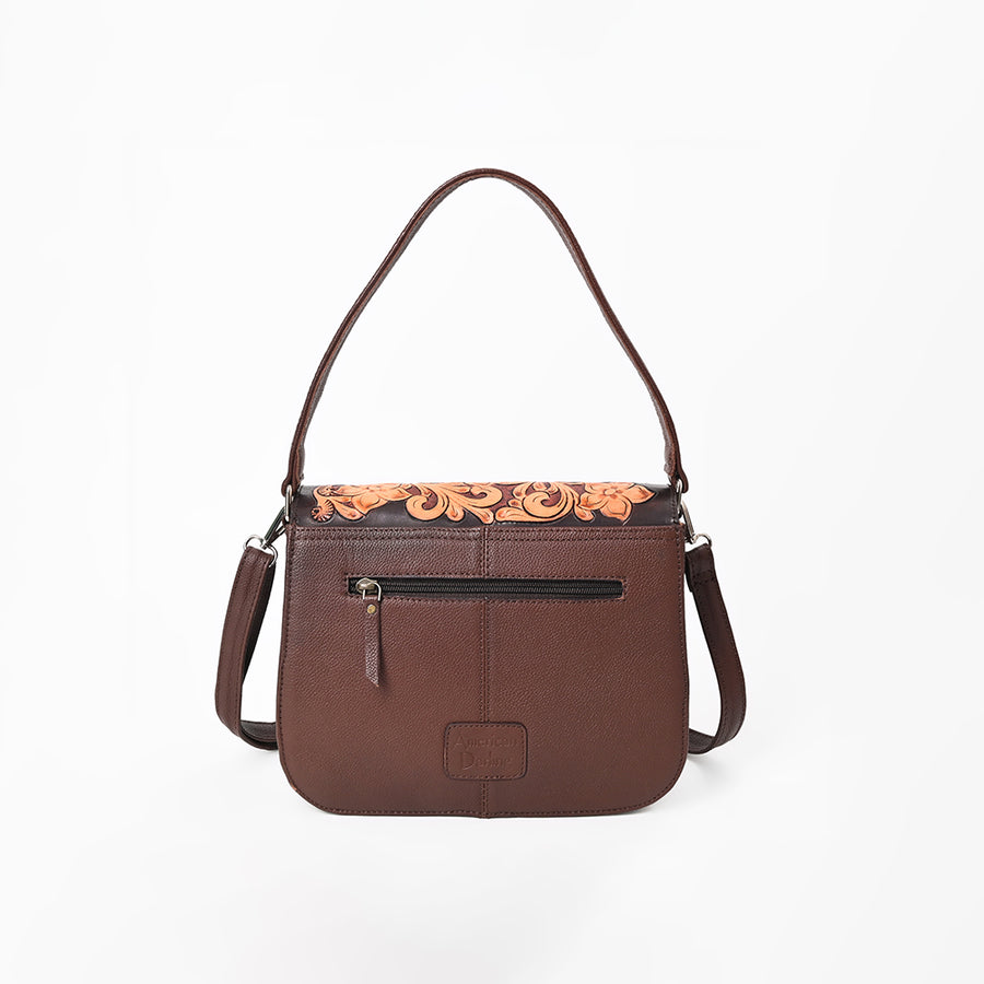 American Darling Western Embossed Leather Crossbody Bag w/ Horse Bit