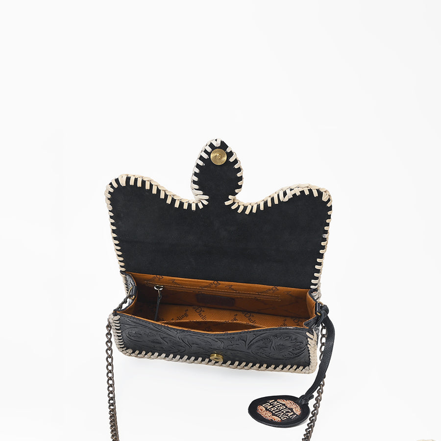 American Darling Western Floral Leather Evening Clutch