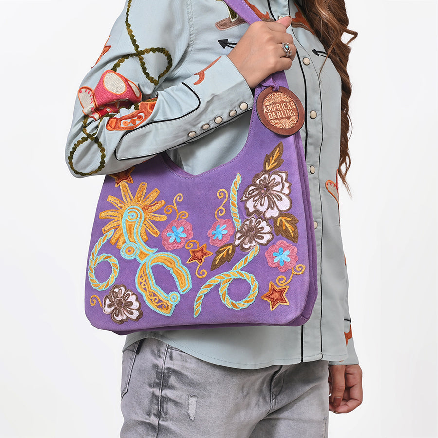 American Darling Western Hobo Bag Embroidered Floral Purse