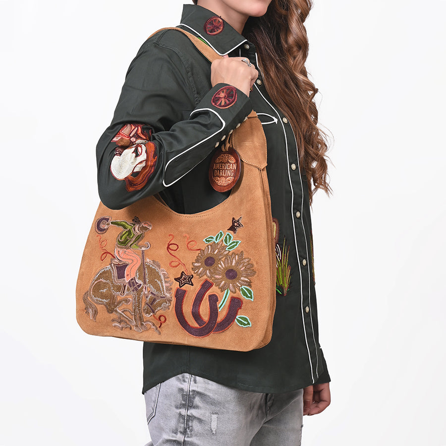 American Darling Western Hobo Bag Embroidered Floral Purse