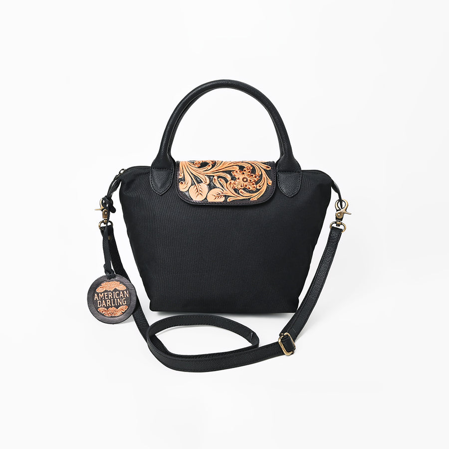 American Darling Western Leather Hand Tooled Tote Bag