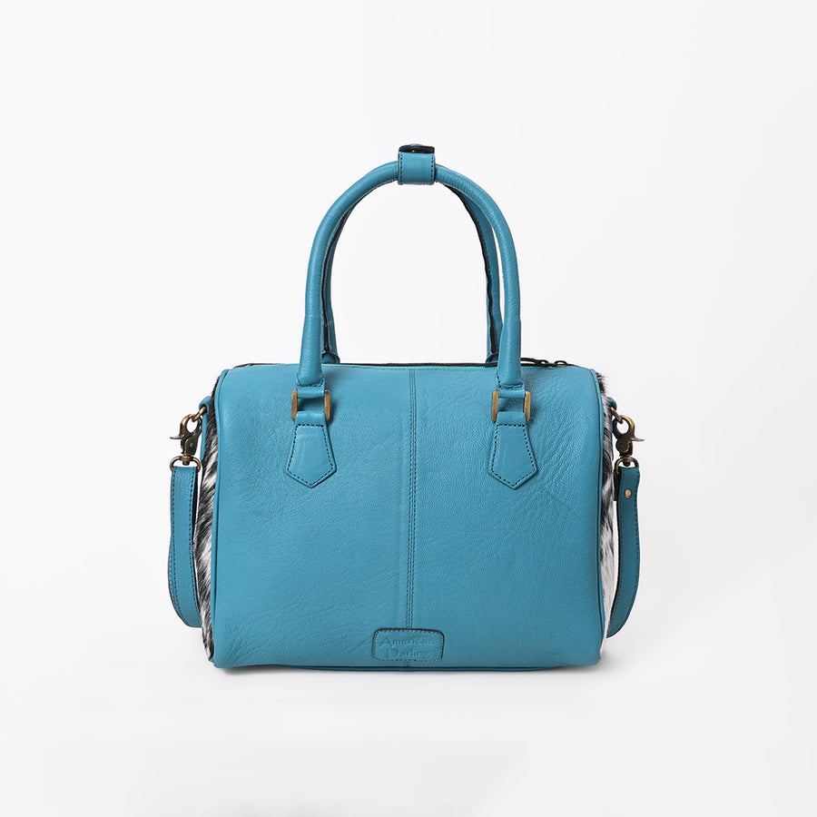 American Darling Hair-on Tote Bag w/ Turquoise Leather Handles
