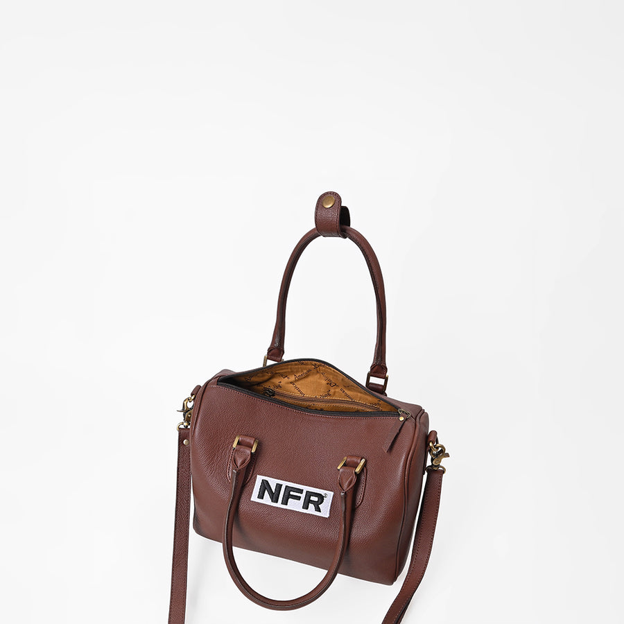 Official PRCA & NFR Licensed Collection-Brown Genuine Leather Speedy Bag