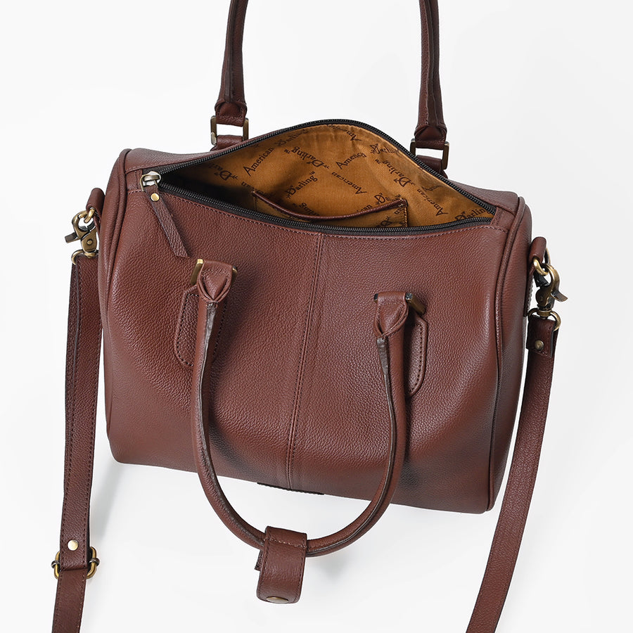 Official PRCA & NFR Licensed Collection-Brown Genuine Leather Speedy Bag