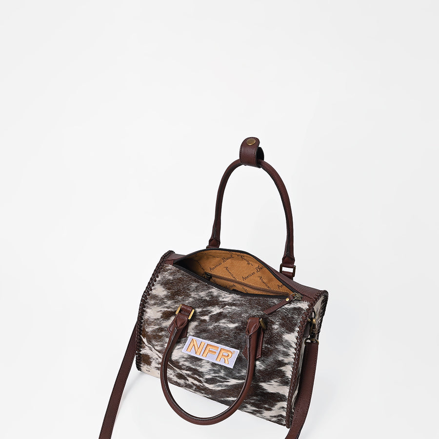 Official PRCA & NFR Licensed Collection-Hair-on-Hide & Genuine Leather Speedy Bag