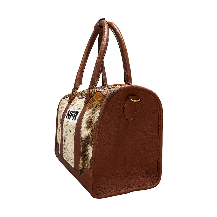 Official PRCA & NFR Licensed Collection® Genuine Hair-on Hand-Tooled Leather Speedy Bag