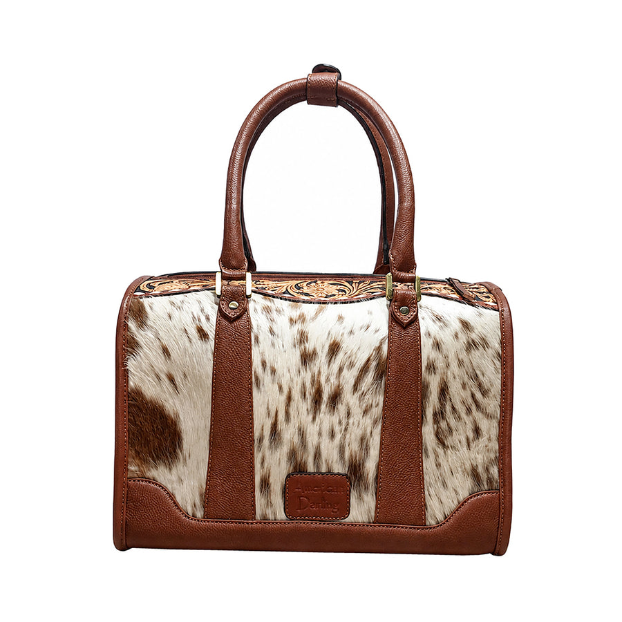 Official PRCA & NFR Licensed Collection® Genuine Hair-on Hand-Tooled Leather Speedy Bag