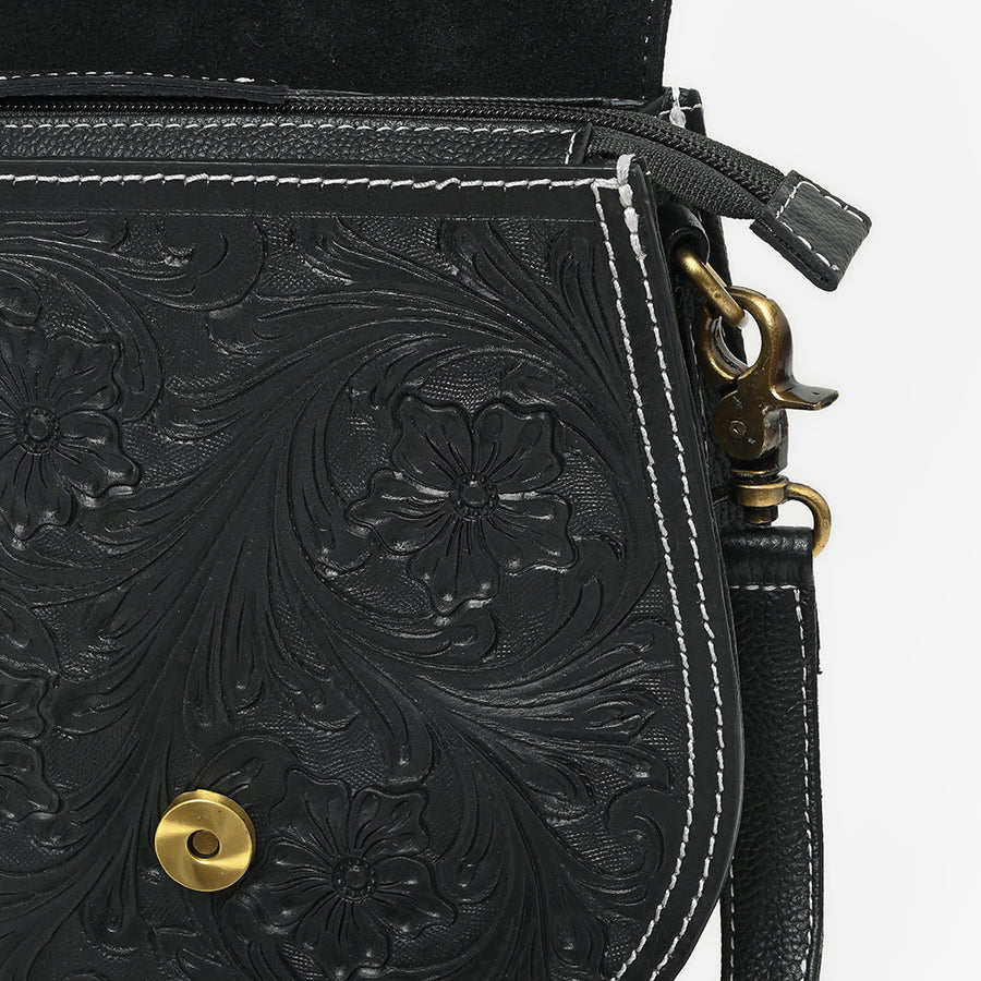 Official PRCA & NFR Licensed Collection® Genuine Leather Playing Card Motif Crossbody Bag