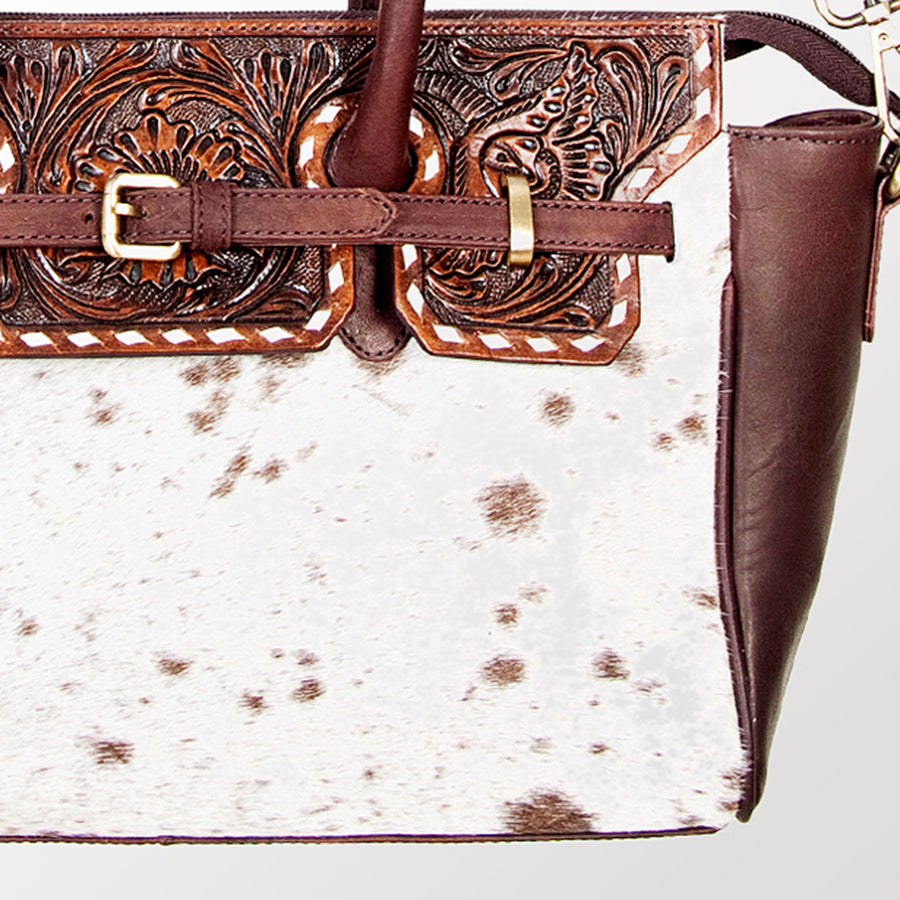 American Darling Tote Hand Tooled Hair on Genuine Leather Western Women Bag Handbag Purse | Travel Bags College Casual