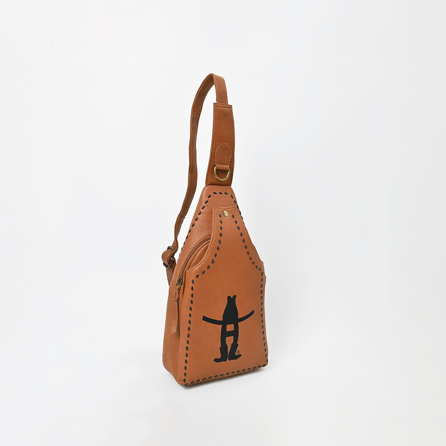 Magnolia Rodeo Genuine Leather Black Embroidered Sling Bag | Houston Livestock Show and Rodeo