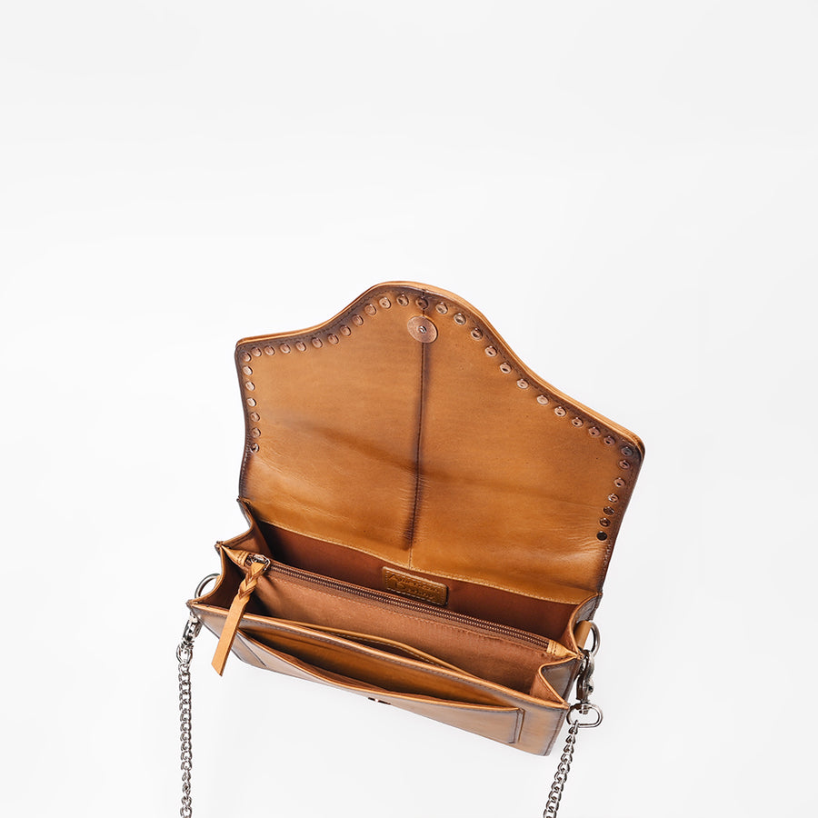 American Darling Western Brown Full grain Crossbody Bag w/ Rhinestone