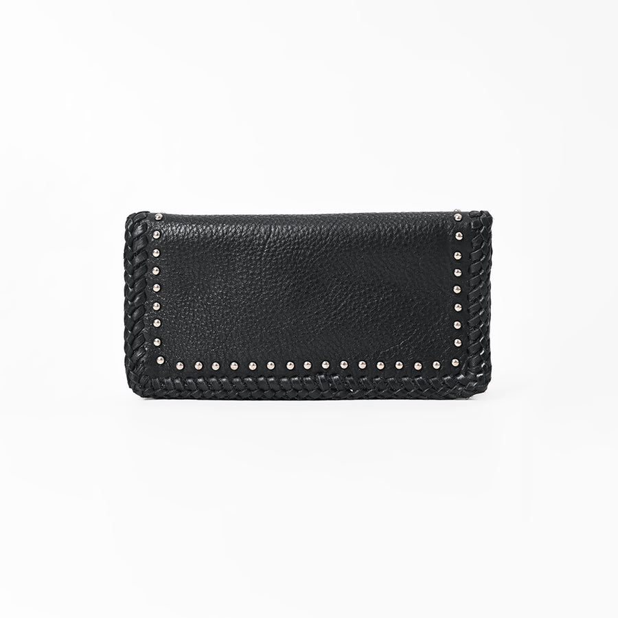 American Darling Black Western Leather Wallet with Horse Bit