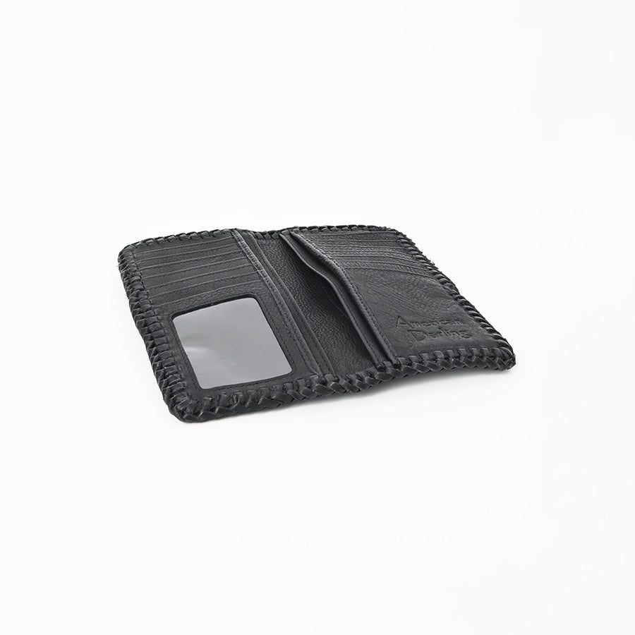 American Darling Black Western Leather Wallet with Horse Bit