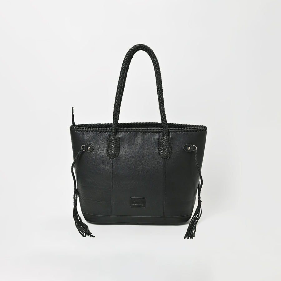 Genuine Cowhide Leather Tote Bag for Women – Black & White Checkered Hair-On Bag