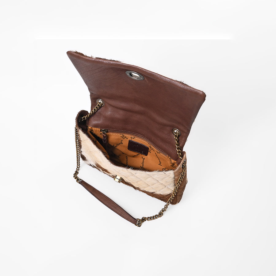 American Darling Western Cowhide Leather Quilted crossbody Bag