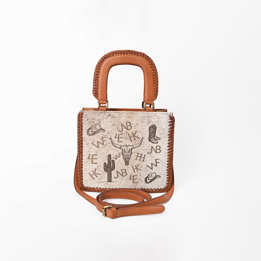 American Darling Western Cowboy Hair-On Leather Crossbody Bag