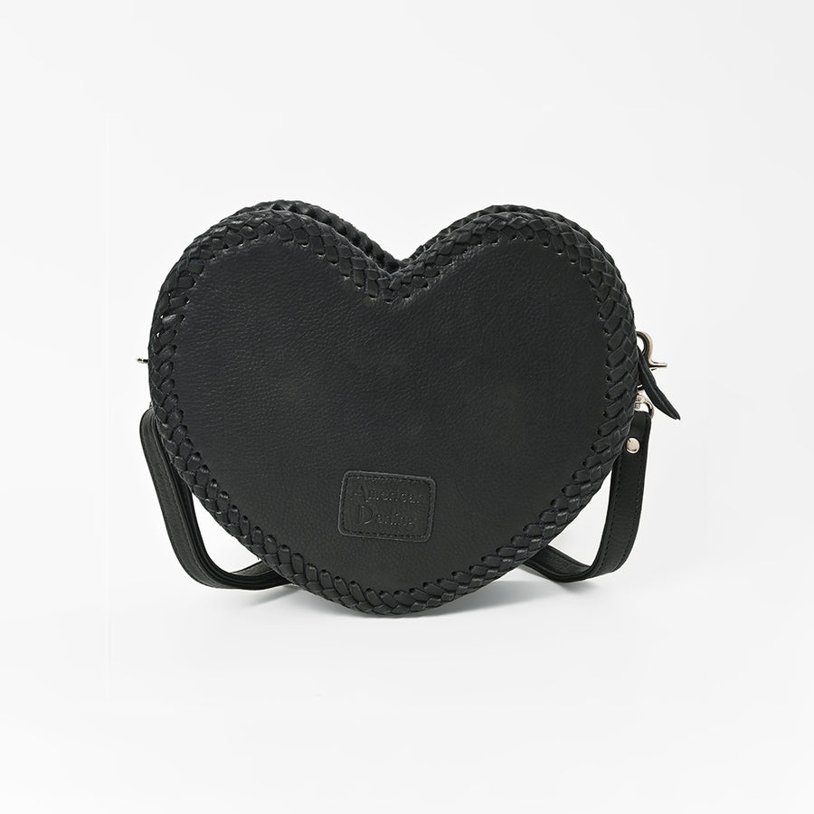 American Darling Women's Western Black Heart-Shaped Crossbody Bag