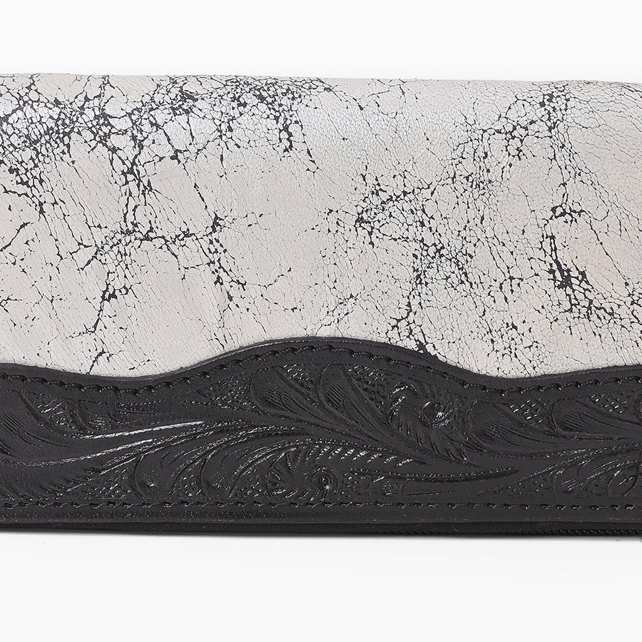 American Darling Western Women Silver Crackle Leather Wallet