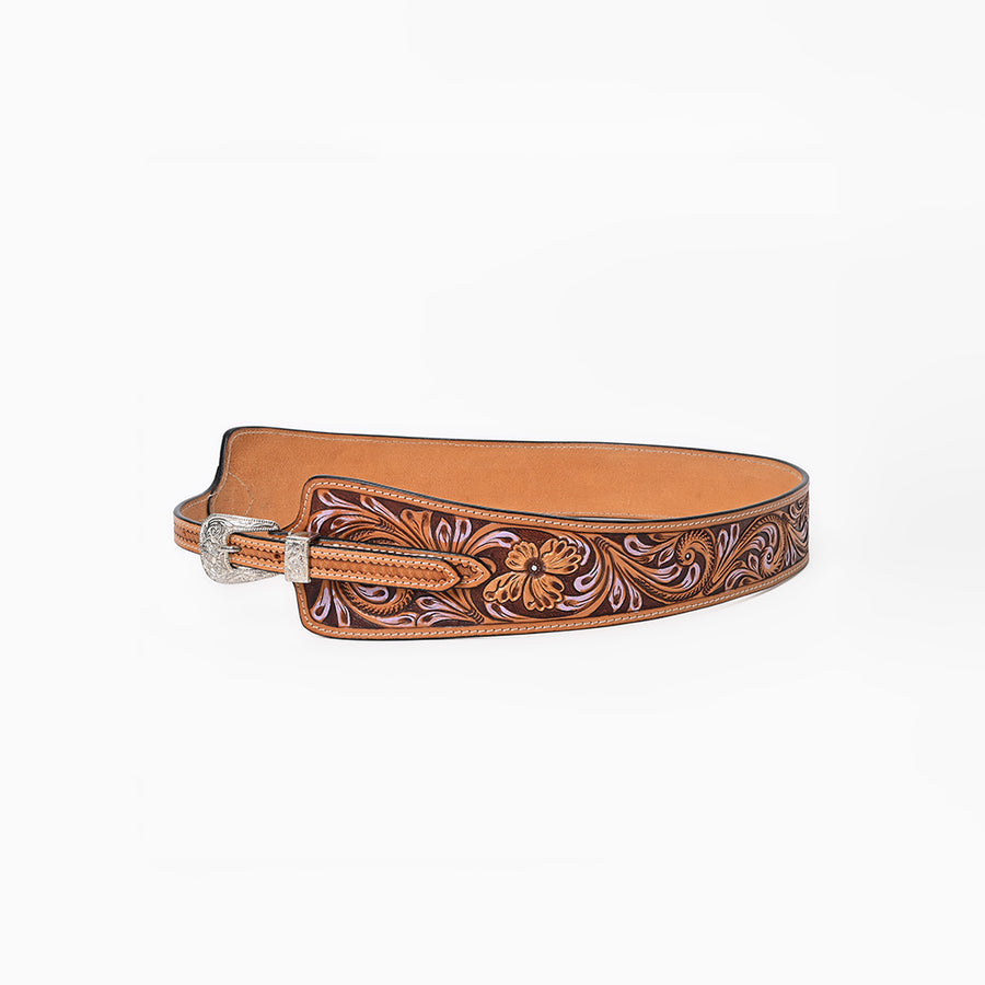 American Darling Women's Wide Belt Hand Tooled Leather Western Corset