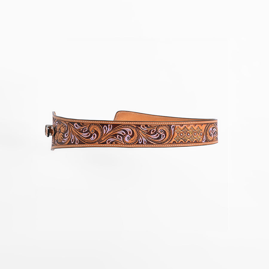 American Darling Women's Wide Belt Hand Tooled Leather Western Corset