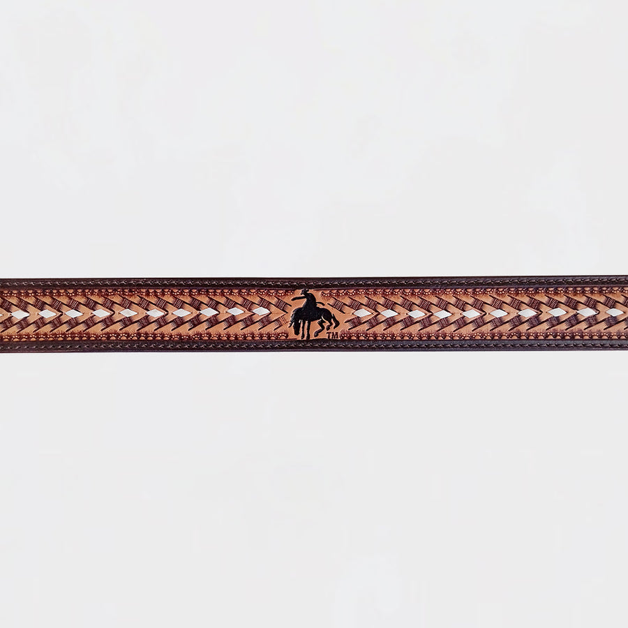 Official PRCA & NFR Licensed Collection® Bucking Bronco Genuine Leather Belt