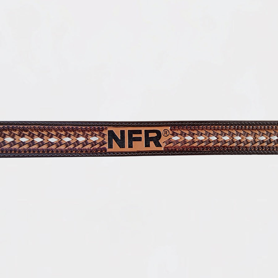 Official PRCA & NFR Licensed Collection® Western Brown Tooled Leather Belt