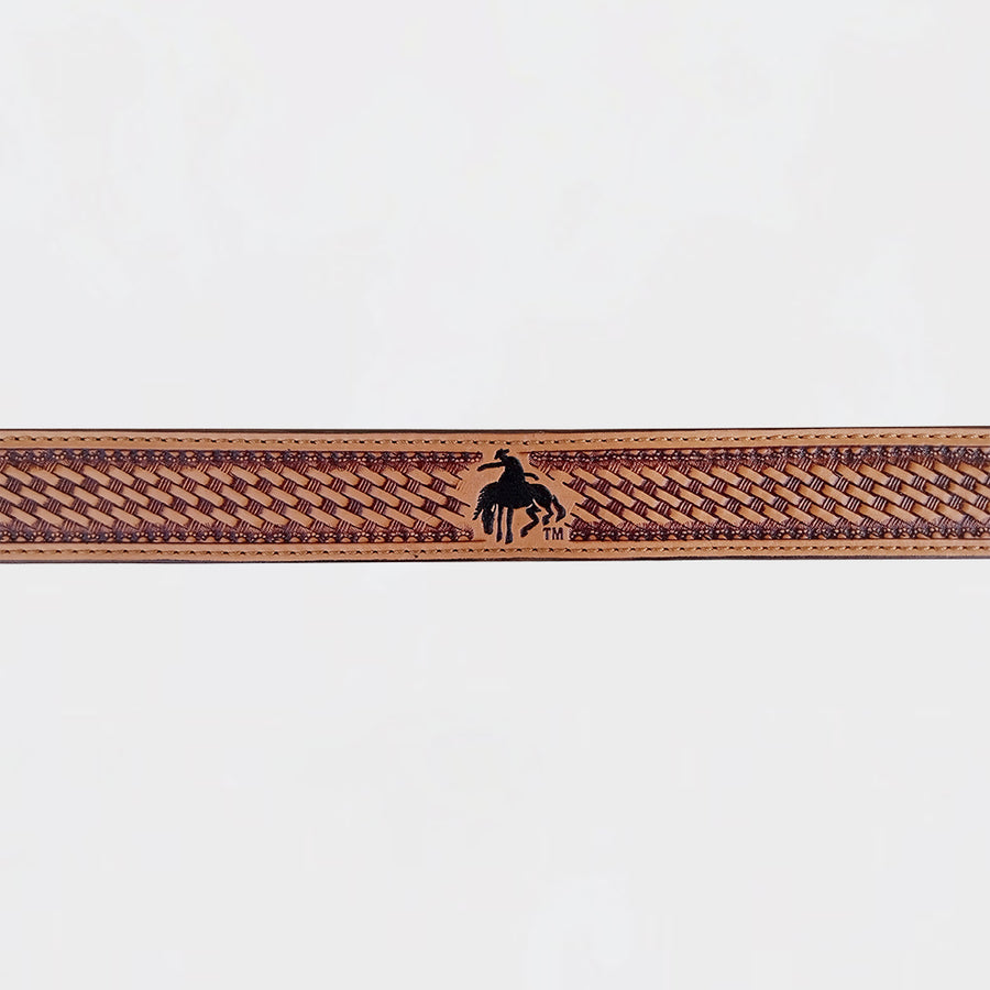 Official PRCA & NFR Licensed Collection® Natural Tan Genuine Leather Belt