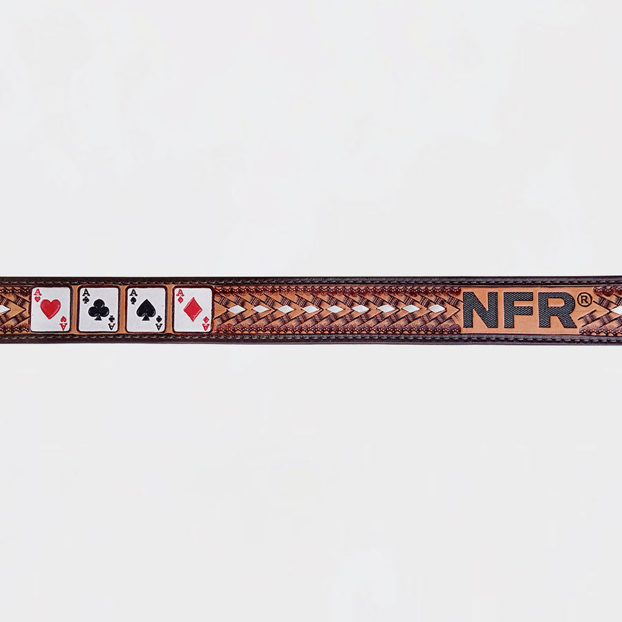 Official PRCA & NFR Licensed Collection® Playing Cards Genuine Leather Belt