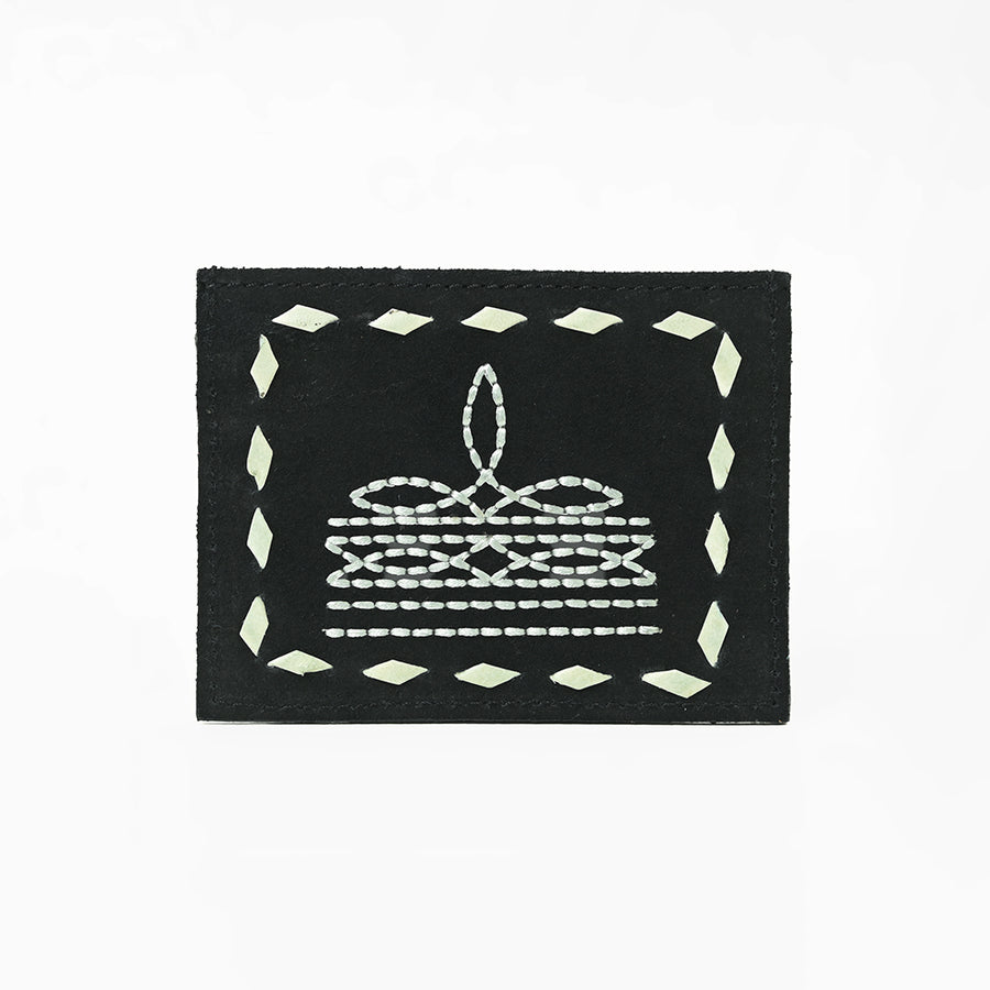 American Darling Handcrafted Genuine Leather Card Holder Wallet with Traditional Stitch Design
