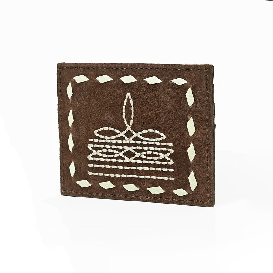 American Darling Handcrafted Genuine Leather Card Holder Wallet with Traditional Stitch Design - Uhorse